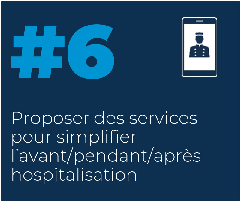 6. Proposer des services pour simplifier l'avant/pendant/après hospitalisation